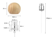 Sprej sa svetlim drvenim okruglim (malim) poklopcem za parfemske bočice sa sigurnosnim Crimp zatvaranjem od 15 mm-dimenzije_slike