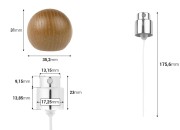 Sprej sa tamnim drvenim okruglim (malim) poklopcem za parfemske bočice sa sigurnosnim Crimp zatvaranjem od 15 mm-dimenzije_slike