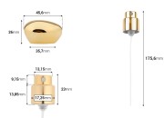 Sprej sa luksuznim zlatnim poklopcem za parfemske bočice sa sigurnosnim Crimp zatvaranjem od 15 mm-dimenzije_slike