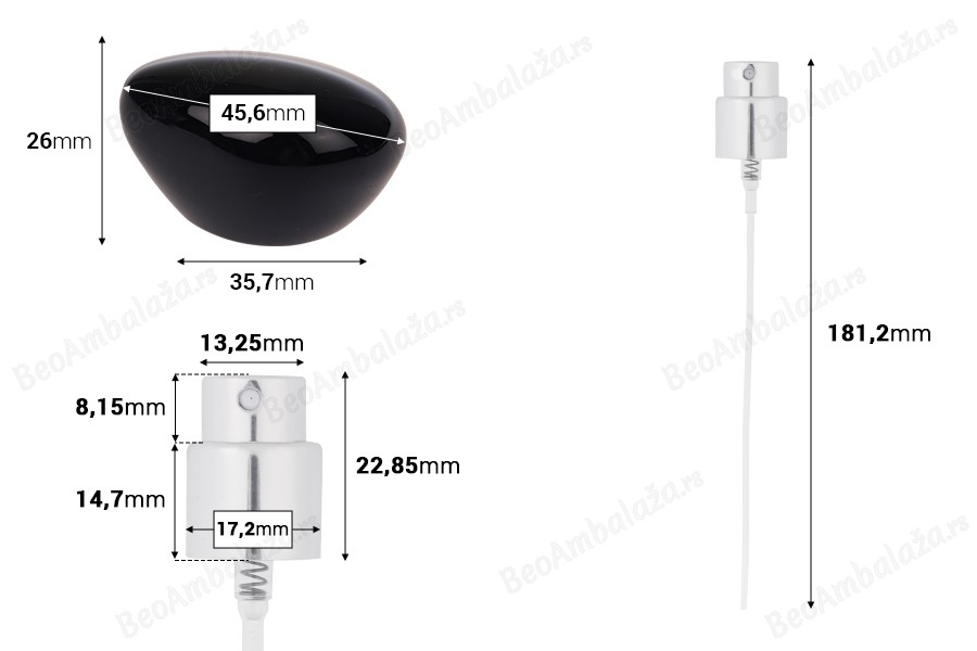 Set - aluminijumski sprej sa luksuznim crnim poklopcem za bočice sa grlom 15/400-dimenzije_slike