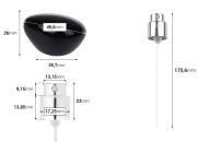 Sprej sa luksuznim crnim poklopcem za parfemske bočice sa sigurnosnim Crimp zatvaranjem od 15 mm-dimenzije_slike