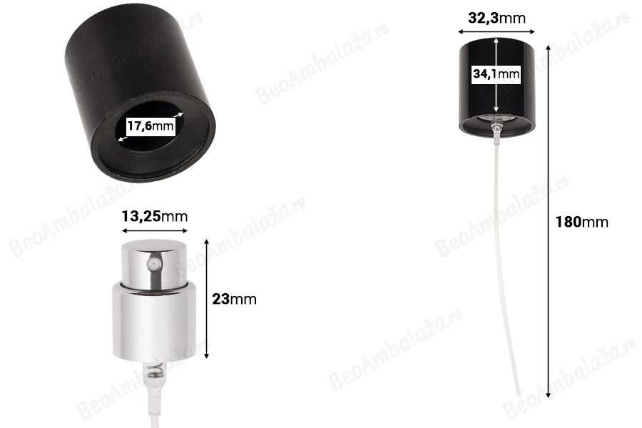 Set - sprej i plastični zatvarač za parfemske bočice 15/400 - 6 kom-dimenzije_slike