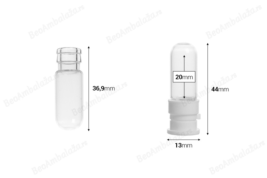 Staklena bočica 2mL sa plastičnim zatvaračem - 25 kom-dimenzije_slike