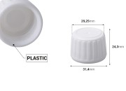 Plastični beli zatvarač PP28-dimenzije_slike
