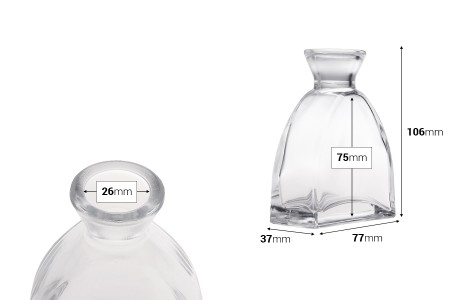 Staklena flašica 100mL bez zatvarača-dimenzije_slike