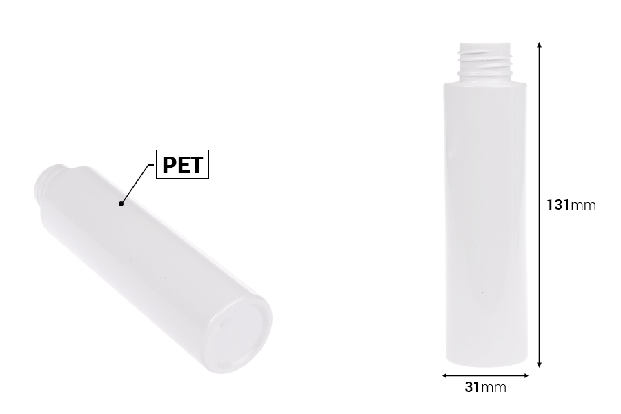 PET providna ili bela flašica 100mL (PP24), bez zatvarača - 12 kom-dimenzije_slike