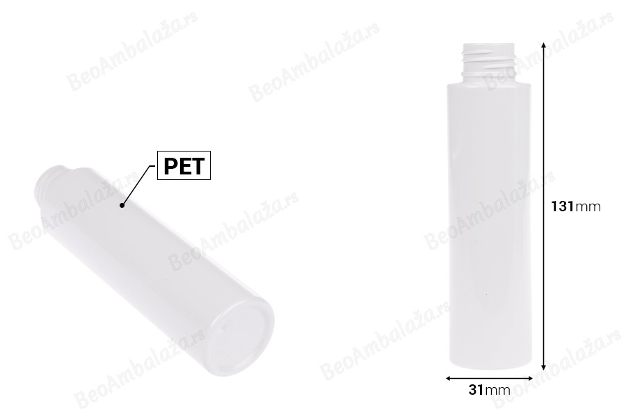 PET providna ili bela flašica 100mL (PP24), bez zatvarača - 12 kom-dimenzije_slike