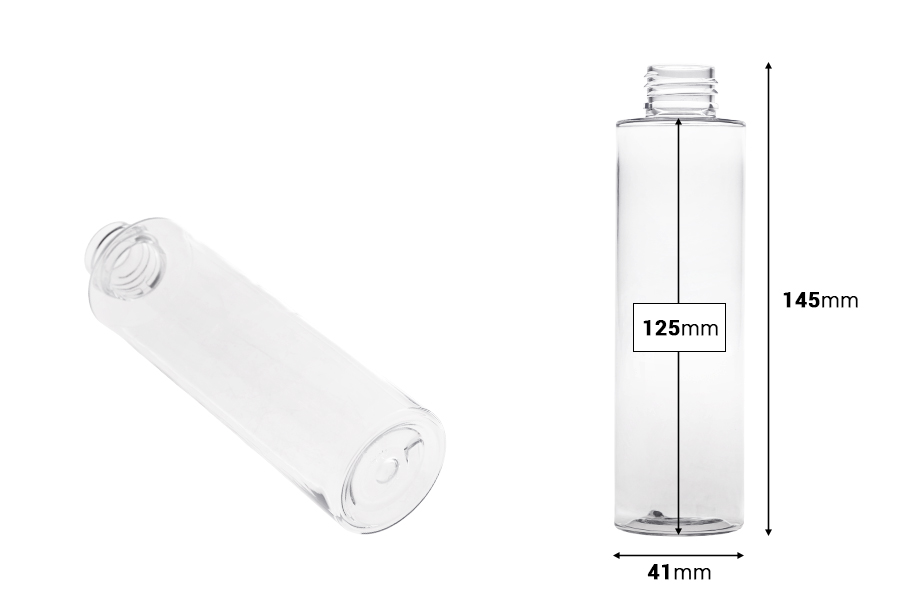 PET providna ili bela flašica 150mL (PP24), bez zatvarača - 12 kom-dimenzije_slike