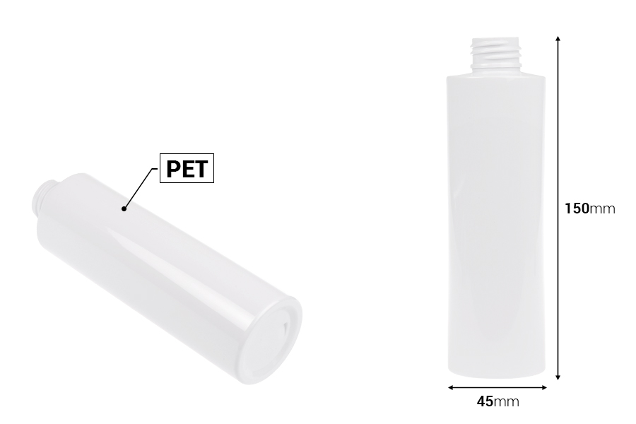 PET providna ili bela flašica 200mL (PP24), bez zatvarača - 12 kom-dimenzije_slike