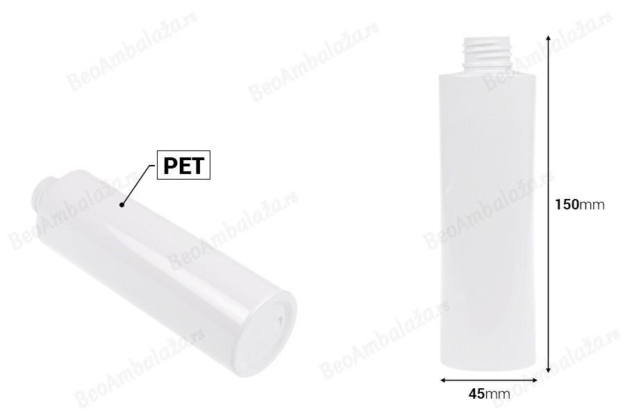 PET providna ili bela flašica 200mL (PP24), bez zatvarača - 12 kom-dimenzije_slike
