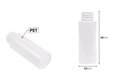 PET bela flašica 50mL (PP24), bez zatvarača - 12 kom-dimenzije_slike