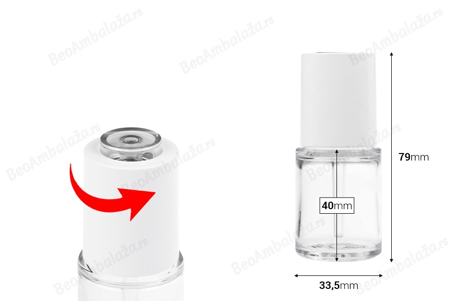 Plastična (PETG) bočica 20mL sa belom pipetom sa dugmetom (providna)-dimenzije_slike