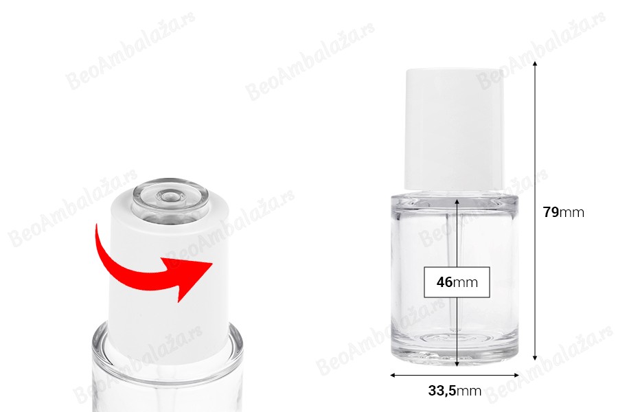 Plastična (PETG) bočica 30mL sa belom pipetom sa dugmetom (providna)-dimenzije_slike
