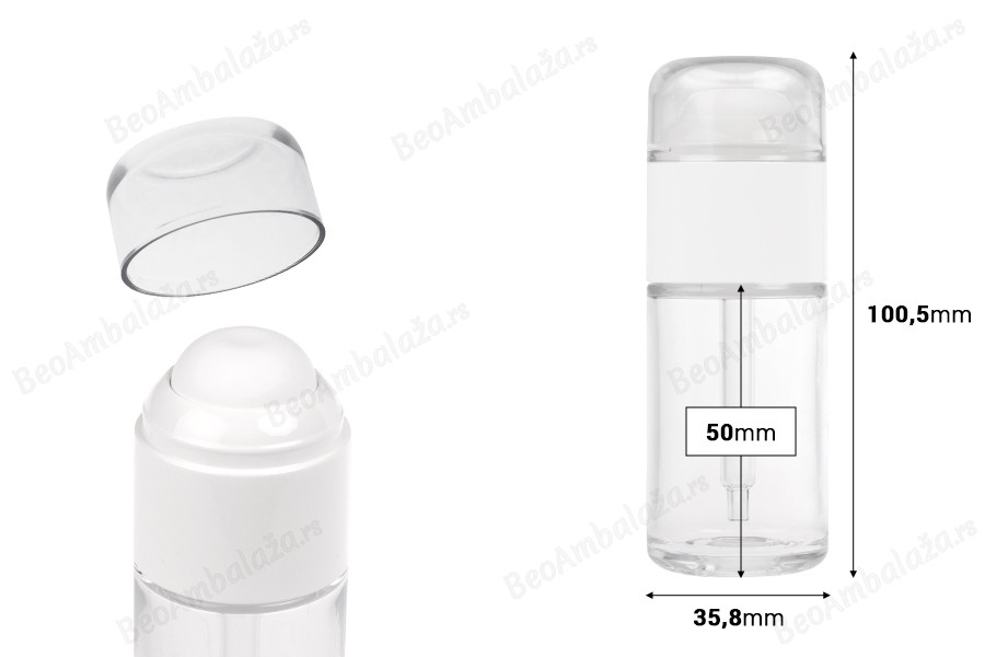 Plastična (PETG) bočica u providnoj boji od 30 mL sa pipetom i providnim poklopcem-dimenzije_slike
