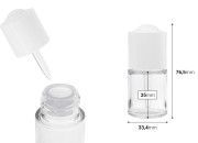 Plastična (PETG) bočica od 20 mL sa belom pipetom sa dugmetom i drenažnim elementom-dimenzije_slike