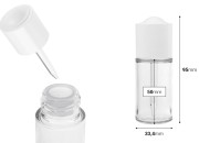 Plastična (PETG) bočica od 30 mL sa belom pipetom sa dugmetom i drenažnim elementom-dimenzije_slike
