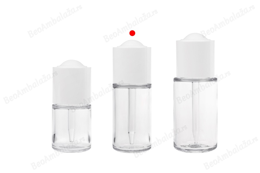 Plastična (PETG) bočica od 30 mL sa belom pipetom sa dugmetom i drenažnim elementom-grupa_slika
