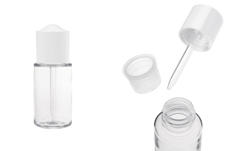 Plastična (PETG) bočica od 50 mL sa belom pipetom sa dugmetom i drenažnim elementom-slika_proizvoda