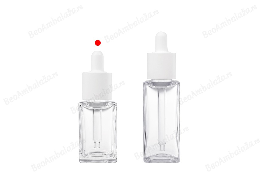 Plastična (PETG) četvrtasta providna bočica od 30mL sa belom pipetom-grupa_slika