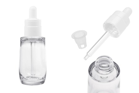 Plastična (PETG) providna bočica od 50 mL cilindričnog oblika sa belom pipetom-slika_proizvoda