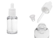 Providna plastična (PETG) bočica cilindričnog oblika od 30 mL sa belom pipetom-slika_proizvoda