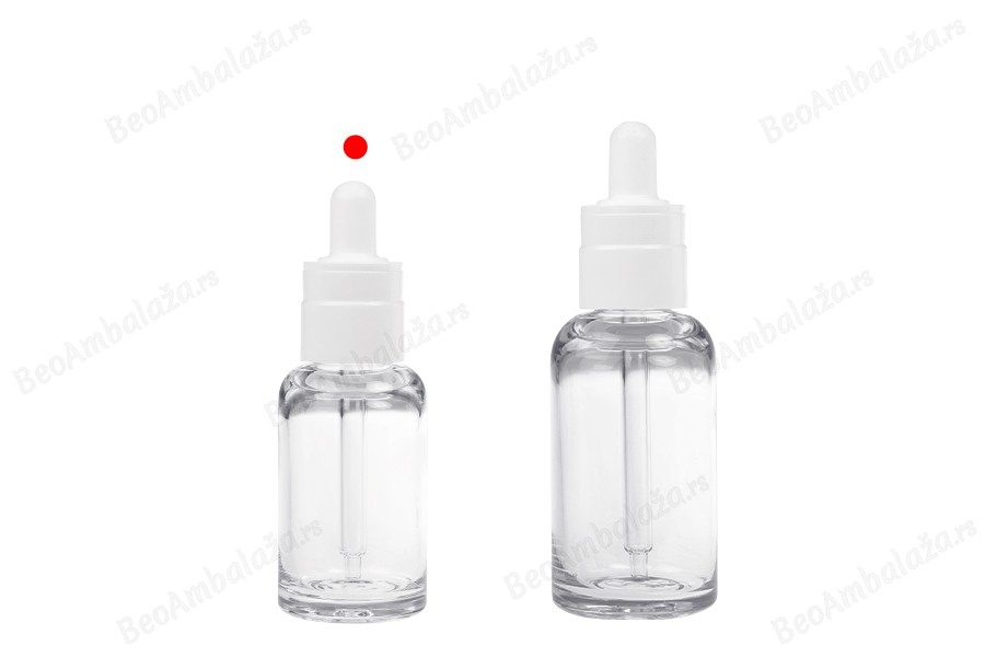 Providna plastična (PETG) bočica cilindričnog oblika od 30 mL sa belom pipetom-grupa_slika