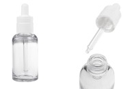 Providna plastična (PETG) bočica cilindričnog oblika od 50 mL sa belom pipetom-slika_proizvoda