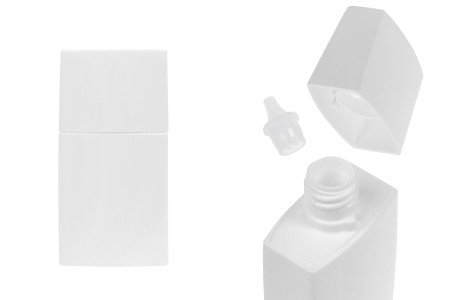 Plastična (PETG) bočica 30 mL bele boje sa zatvaračem i grlom za tečnu kozmetiku-slika_proizvoda
