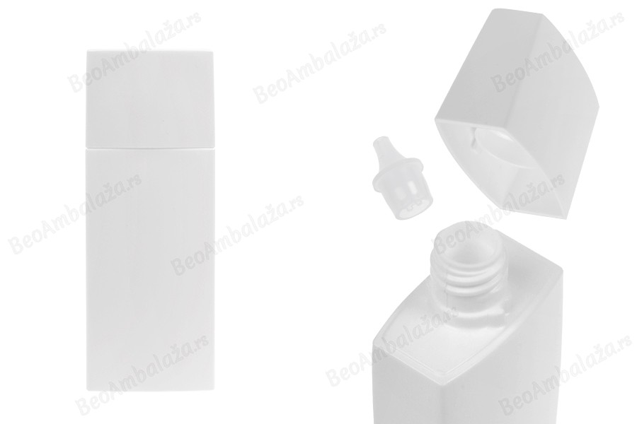 Plastična (PETG) bočica 50 mL bele boje sa zatvaračem i grlom za tečnu kozmetiku-slika_proizvoda