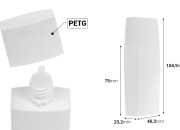 Plastična (PETG) bočica 50 mL bele boje sa zatvaračem i grlom za tečnu kozmetiku-dimenzije_slike