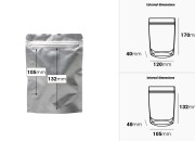 Aluminijumske DoyPack kesice sa zip zatvaranjem, ovalnim dnom i sa mogućnošću termo lepljenja 120x40x170mm - 100kom-dimenzije_slike