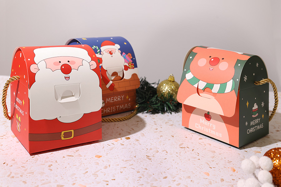 Božićna poklon kutijica sa ručkom 100x90x125 mm - 25 kom-grupa_slika