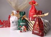 Plastične kesice 150x60x230 mm sa Božićnim motivima i tračicom - 50 kom-grupa_slika