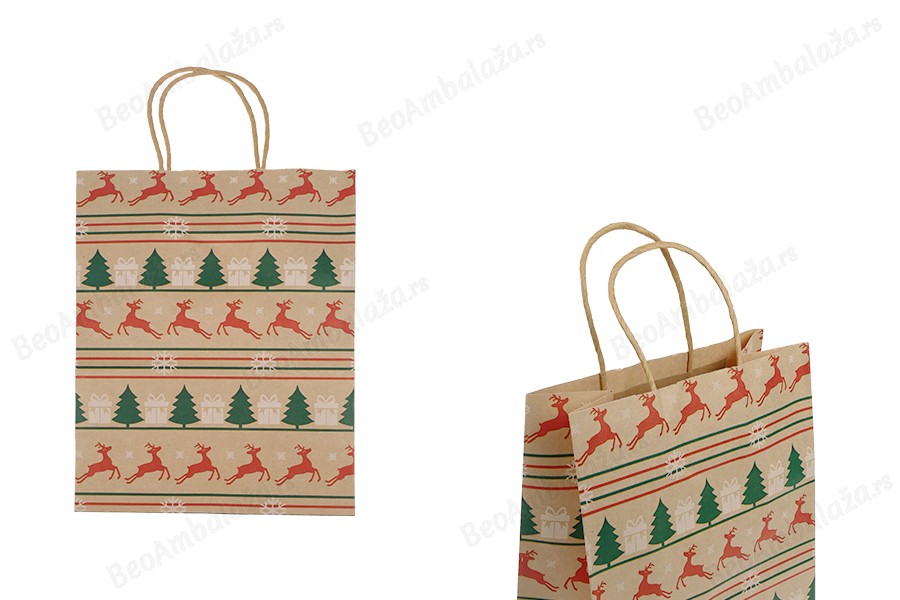 Božićne papirne poklon kese dimenzija 210x110x270 mm sa ručkom - 12 kom-slika_proizvoda
