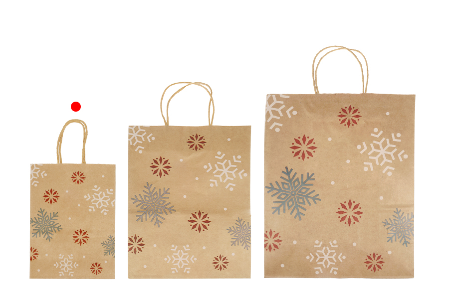 Božićne papirne poklon kese dimenzija 150x75x210 mm, sa ručkom - 12 kom-grupa_slika