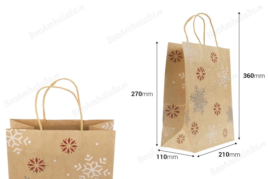 Božićne papirne poklon kese dimenzija 210x110x270 mm, sa ručkom - 12 kom-dimenzije_slike