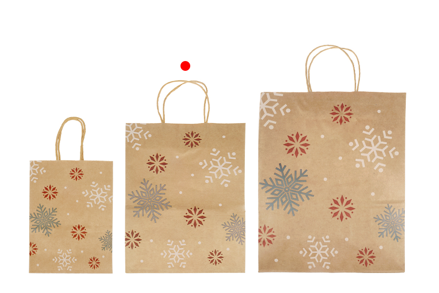 Božićne papirne poklon kese dimenzija 210x110x270 mm, sa ručkom - 12 kom-grupa_slika