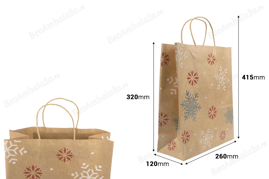 Božićne papirne poklon kese dimenzija 260x120x320 mm, sa ručkom - 12 kom-dimenzije_slike