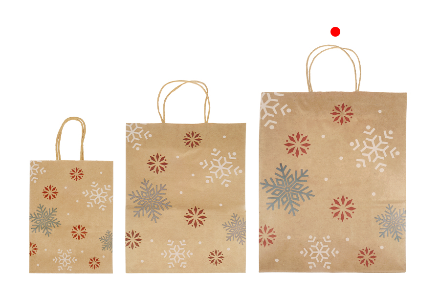 Božićne papirne poklon kese dimenzija 260x120x320 mm, sa ručkom - 12 kom-grupa_slika