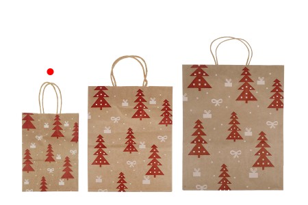 Božićne papirne poklon kese dimenzija 150x75x210 mm, sa ručkom - 12 kom-grupa_slika