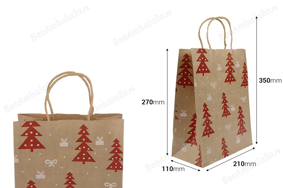 Božićne papirne poklon kese dimenzija 210x110x270 mm, sa ručkom - 12 kom-dimenzije_slike