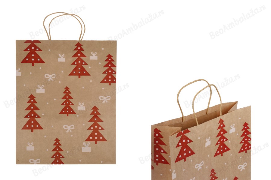 Božićne papirne poklon kese dimenzija 260x120x320 mm, sa ručkom - 12 kom-slika_proizvoda