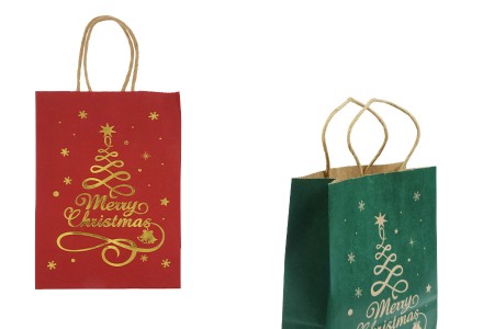 Božićne papirne poklon kese dimenzija 150x75x210 mm sa trakom - 24 kom-slika_proizvoda