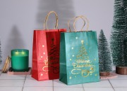 Božićne papirne poklon kese dimenzija 150x75x210 mm sa trakom - 24 kom-grupa_slika