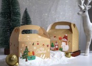 Božićna papirna poklon kutija dimenzija 160x90x90 mm sa ručkom - 24 kom-grupa_slika