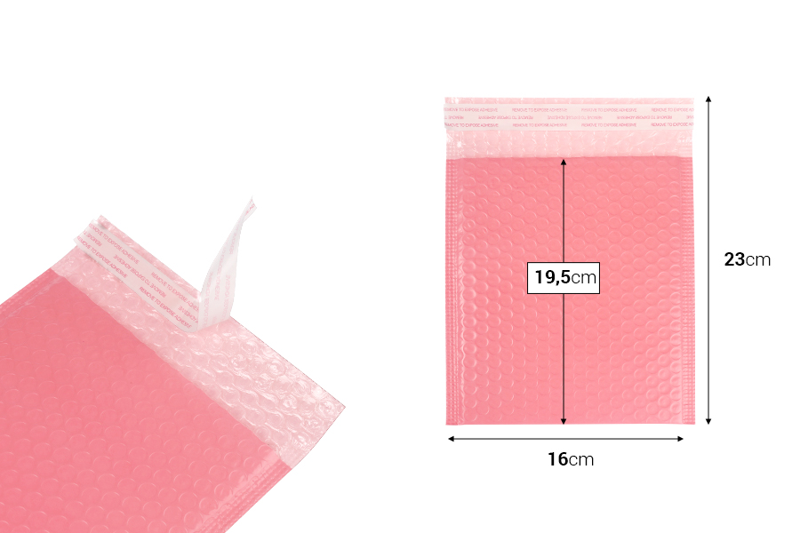 Roze mat koverta sa pucketavom folijom 16x19,5cm - 10 kom Roze mat koverta sa pucketavom folijom 16x19,5cm - 10 kom