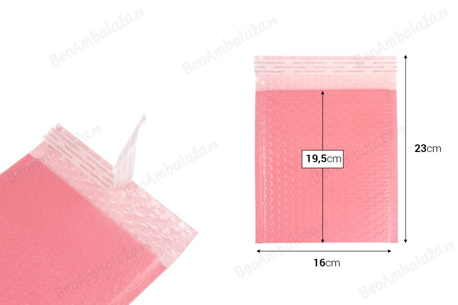 Roze mat koverta sa pucketavom folijom 16x19,5cm - 10 kom-dimenzije_slike