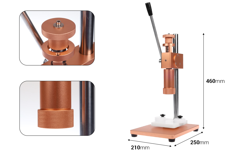 Ručna mašina za zatvaranje Crimp bočica za parfeme 15mm (koristi se u kombinaciji sa alatom šifre: 20-2242 i 19-1910)-dimenzije_slike
