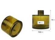 Cilindrična staklena bočica od 100 mL u karamel ili maslinasto zelenoj boji, pogodna za osveživač prostora