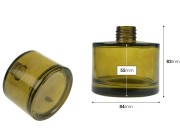Cilindrična staklena bočica od 200 mL u karamel ili maslinasto zelenoj boji, pogodna za osveživač prostora